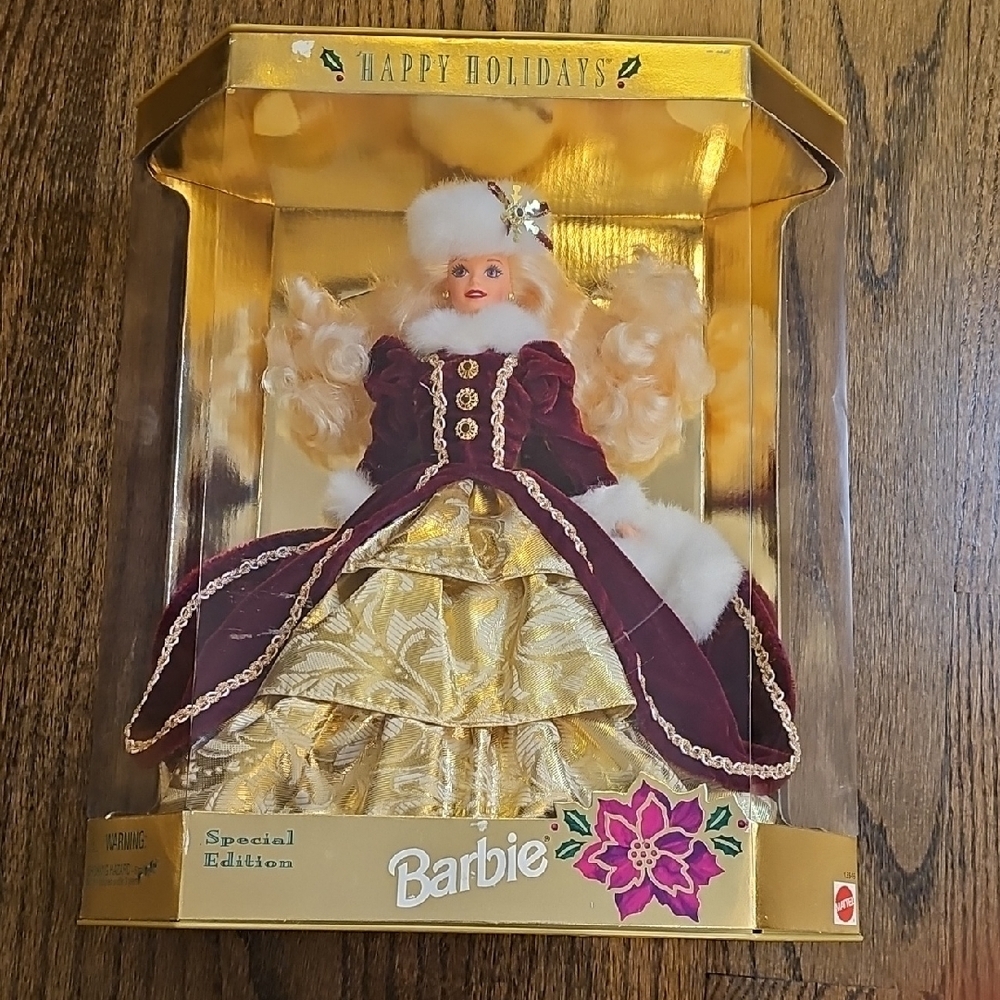 Vintage 1996 Holiday Barbie Special Edition in Burgundy and Gold